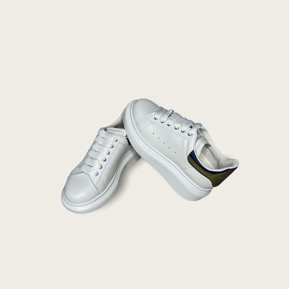 ALEXANDER McQUEEN Kids Metallic Sneakers White/Multicolor Size IT29/US12Kid NEW